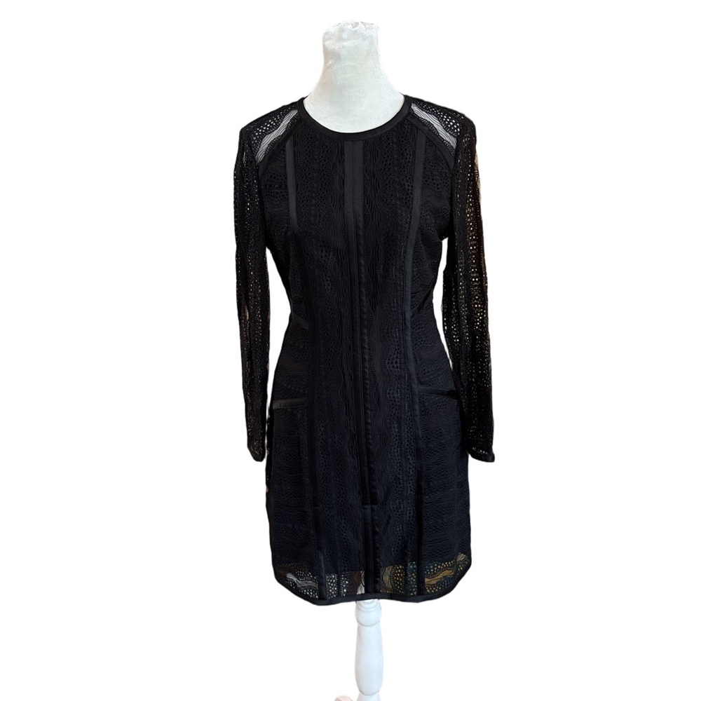Veronica Beard little black dress.  Lace chic sheath modest classic Size 6